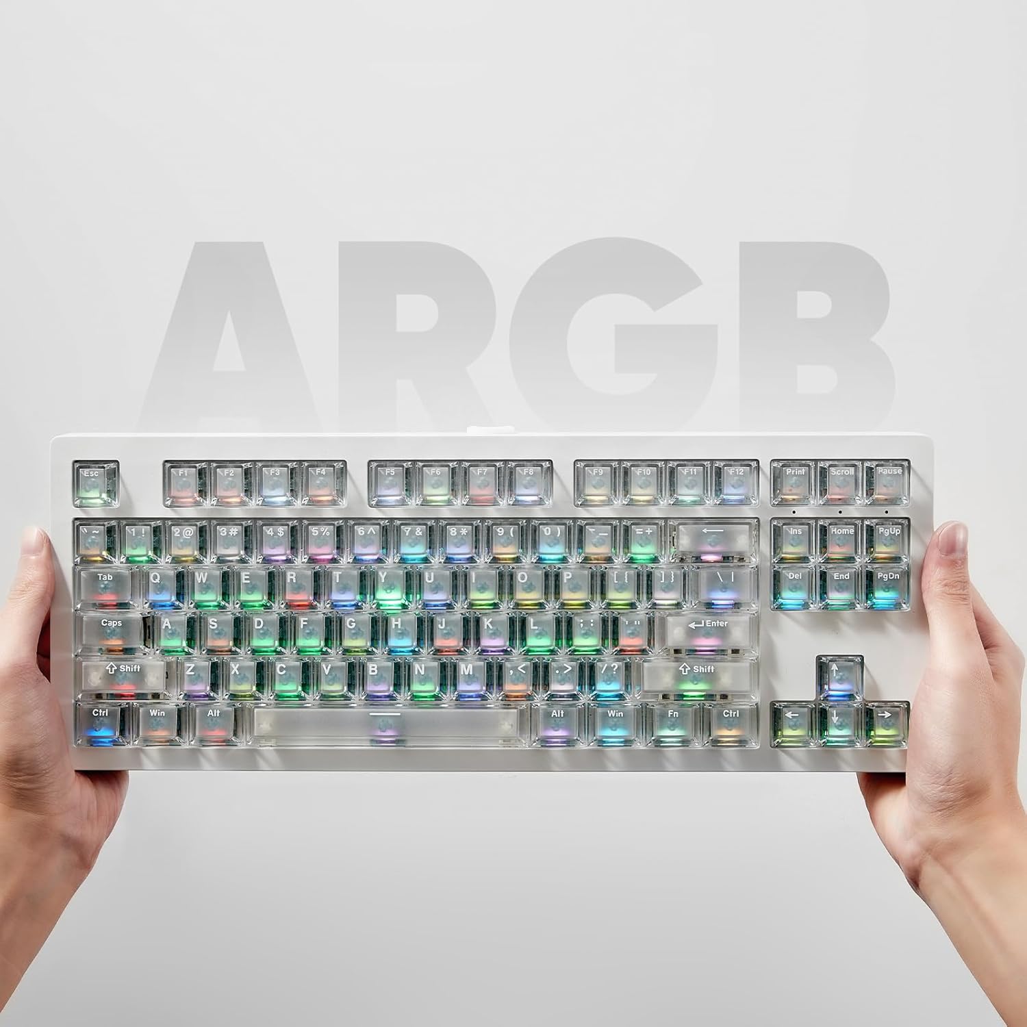 MONSGEEK M3 V5 HE Rapid Trigger Gaming Keyboard Quick Release Aluminum Mechanical Keyboard, White Transparent AstroAim Magnetic Switch