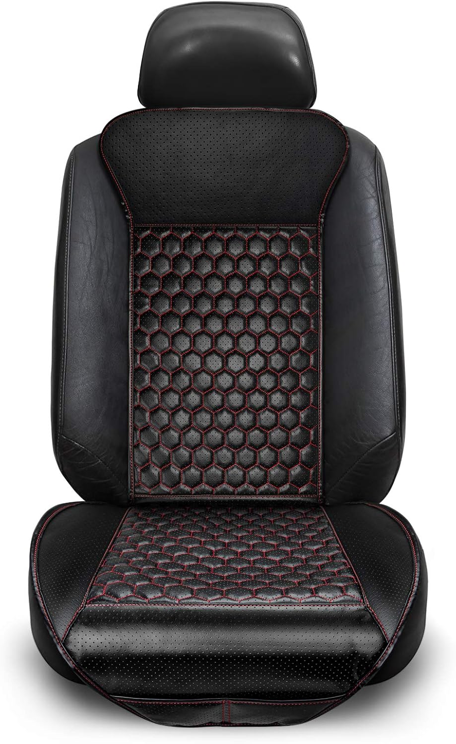 YOOFAN Universal Car Seat Cover - Leather Car Seat Protector for Front Seat/Passenger Seat, 1Pack, Black