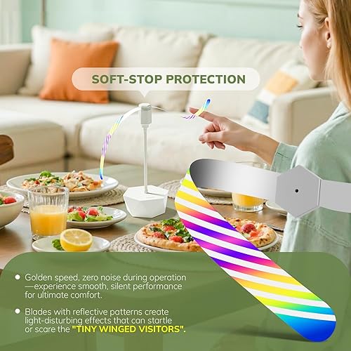 Miniatura 3 de Grete Gotye Ventiladores de mosca de 3 piezas para mesas, ventilador de alimentos para interiores y exteriores, ventilador de mosca con aspas