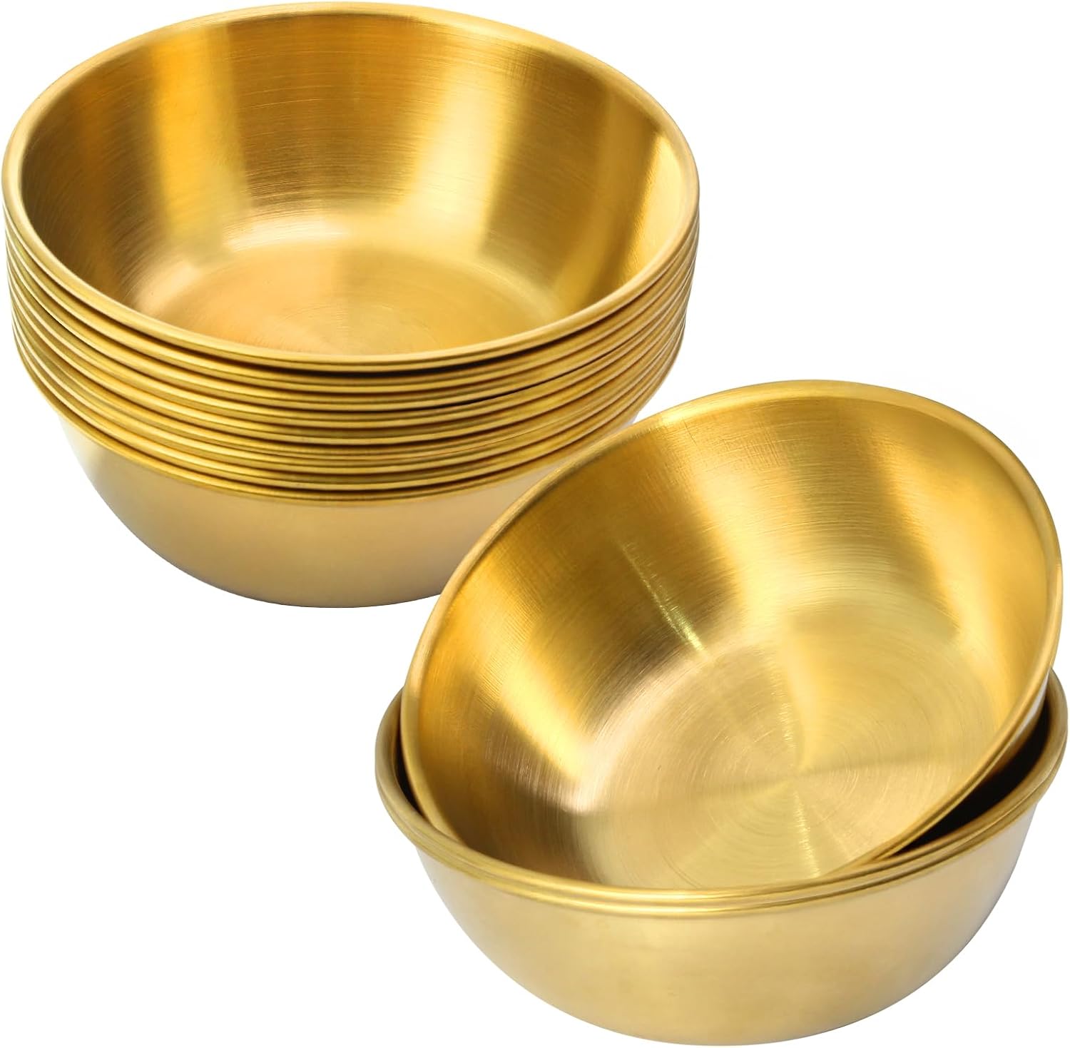 12 Pack Stainless Steel Sauce Dishes, 3.2inch, Gold