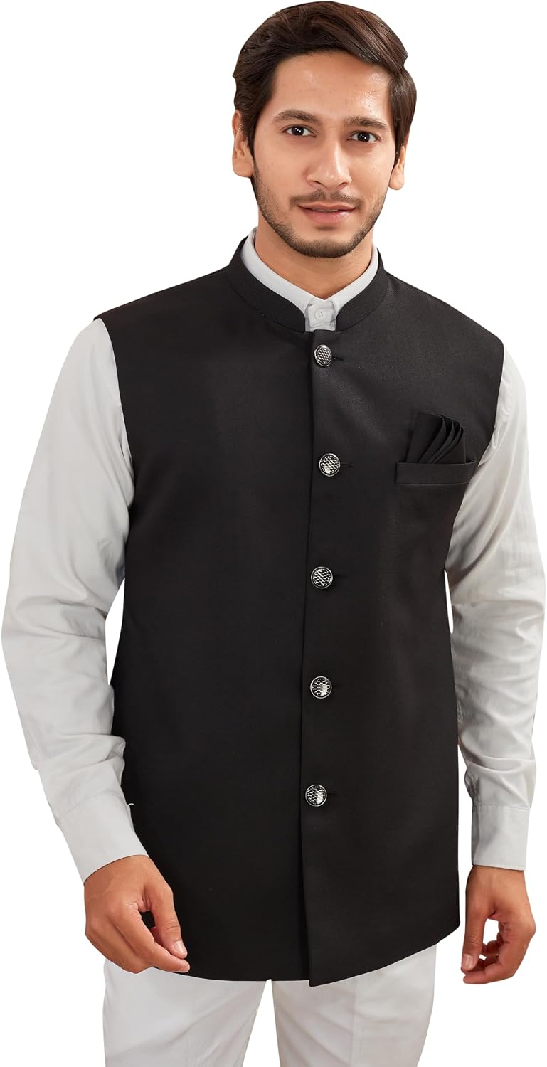 Indian Traditional Nehru Jacket Waistcoat Weddings & Festive Occasions For Men
