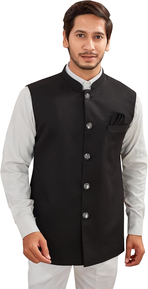 formal dress with nehru jacket Gray linen satin nehru jacket and kurta set 2xl / Gray / men main image 0