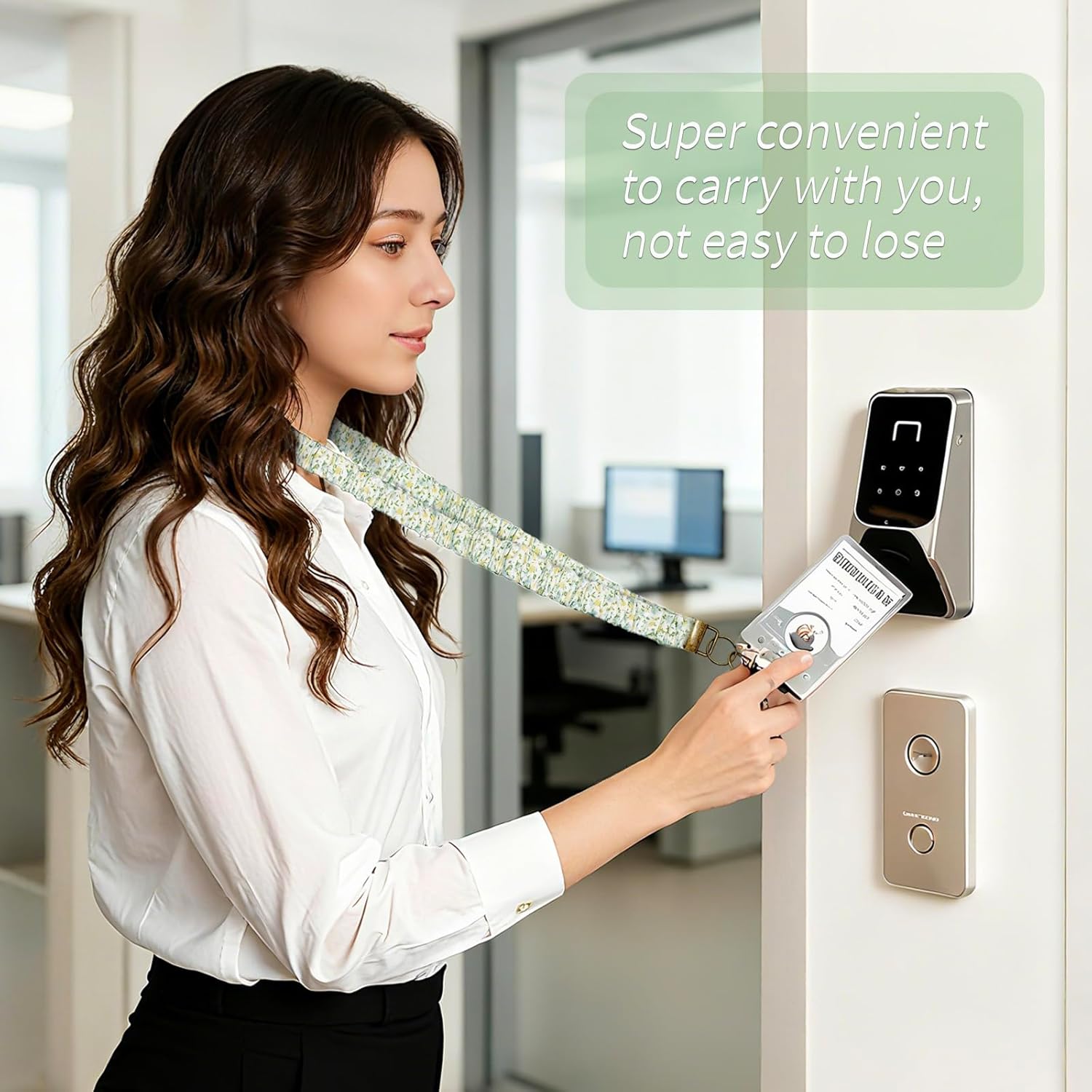 Stretchy Scrunchie Lanyard for Id Badges, Cute Teacher Lanyard Keychain Wristlet with 4 Id Holders for Women,Nurses - Image 6