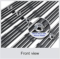 Vista 4 de APS Compatible con Ford F-150 2009-2014, parachoques inferior de aluminio cromado pulido de canal ancho con remaches de perno, pieza de parrilla