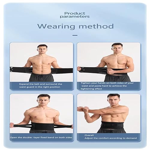 Miniatura 9 de Pagantt Cinturón de soporte de cintura para hombres y mujeres, equipo de protección de cintura, antifatiga y prevención de lesiones espinales,