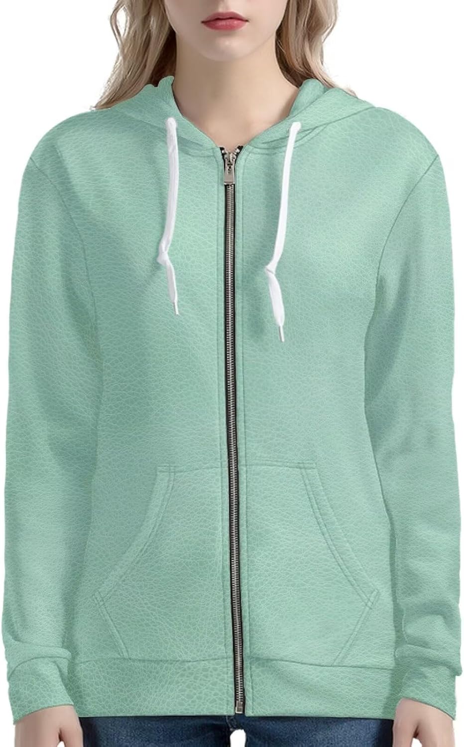 Amzbeauty Women's Zip Up Hoodies For Fall Winter Long Sleeve Drawstring Hooded Sweatshirt With Pockets