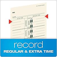 Vista 4 de Tops Tarjetas semanales de tiempo para empleados - Tarjetas de seguimiento de tiempo de un lado, impresión en tinta verde, 22,9 x 8,9 cm, papel