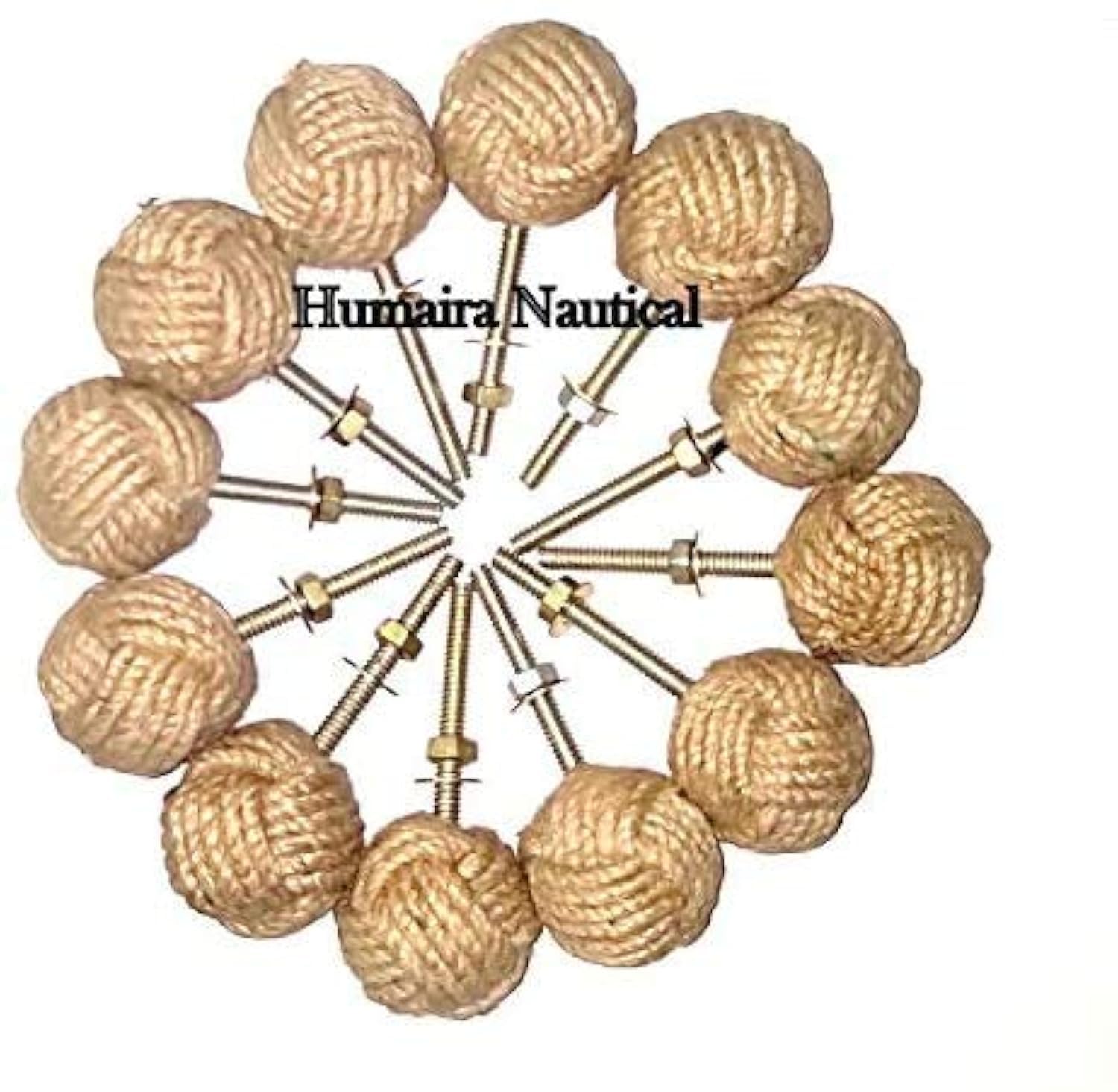Boutons de porte noués en corde de jute de qualité supérieure pour décoration marine