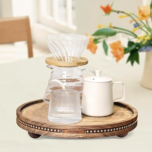 Miniatura 4 de Bandeja redonda decorativa de 11.81 pulgadas para decoración del hogar para mesa de café, mesa de cocina, sala de estar, baño, decoración de bandeja