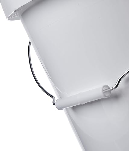 Miniatura 7 de Consolidated Plastics Cubetas blancas de grado alimenticio de 5 galones con mango de agarre inferior y tapas de sellado gamma, almacenamiento de