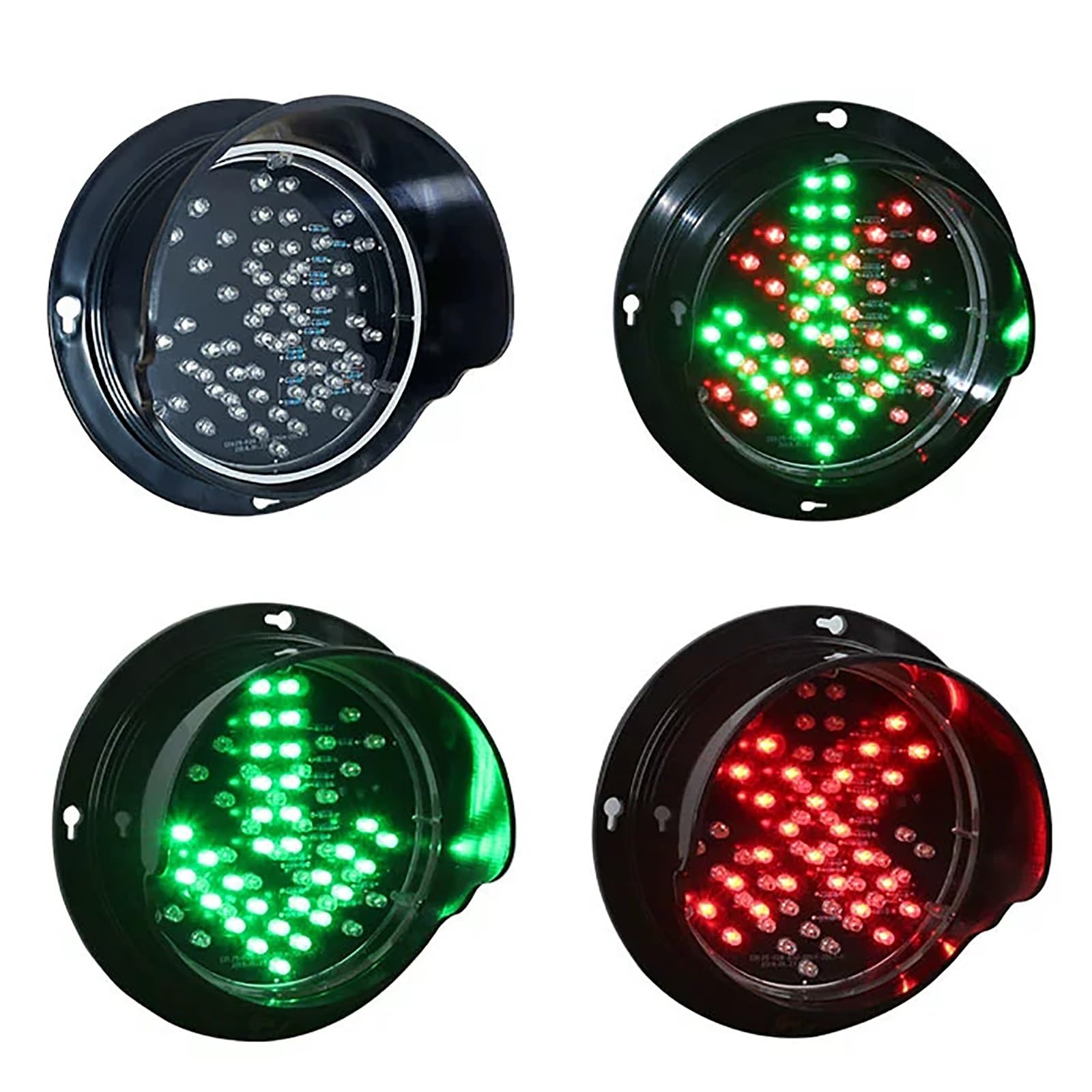 Semaforo Led Luz de Freno de Tráfico LED Semáforo LED de 12 V, luz LED 2 en 1 de parada y marcha, lámpara indicadora de tráfico con flecha roja X/verde, semáforo industrial resistente al agu