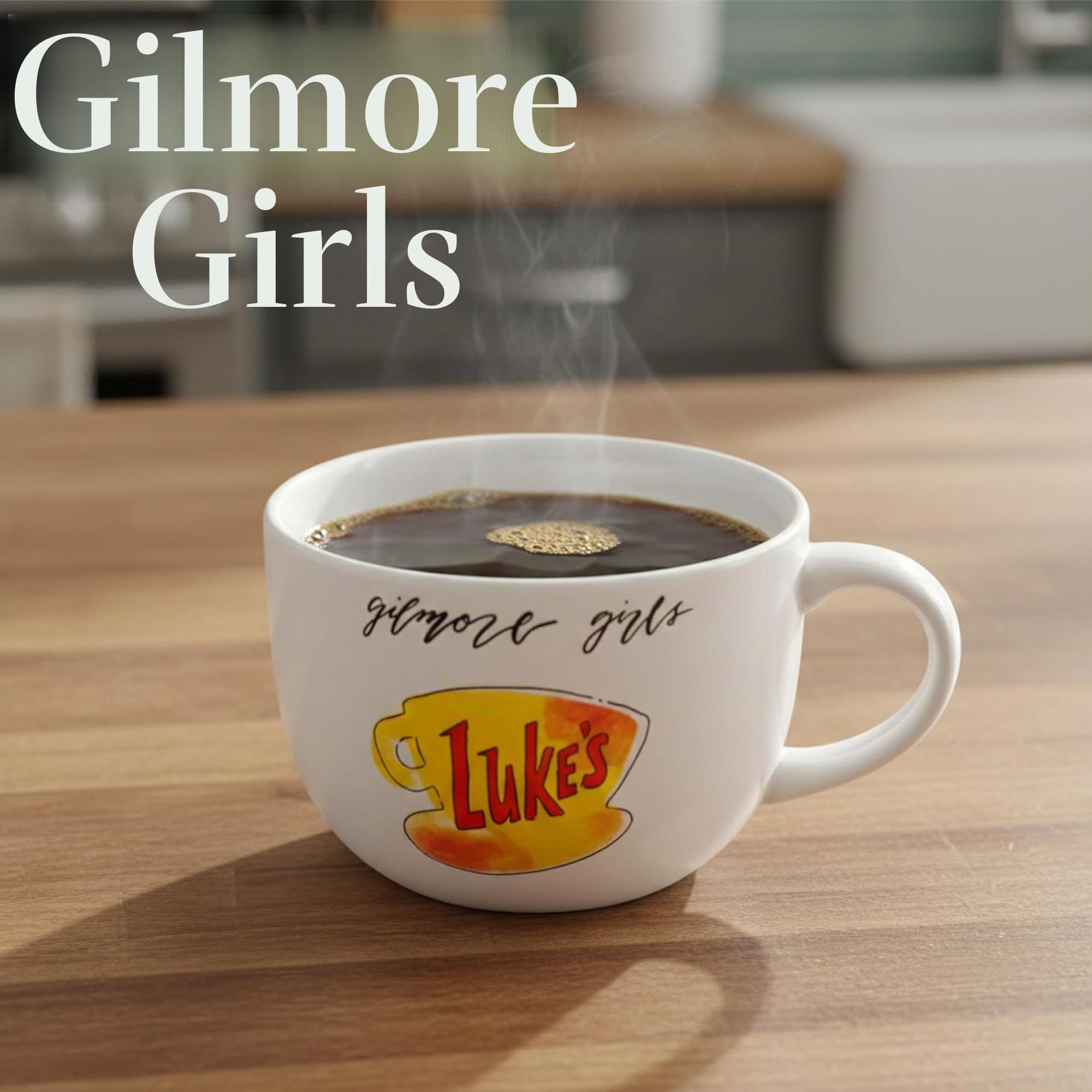 Silver Buffalo Gilmore Suppentasse aus Keramik mit Lukes-Logo, 680 ml | 0,71 Liter