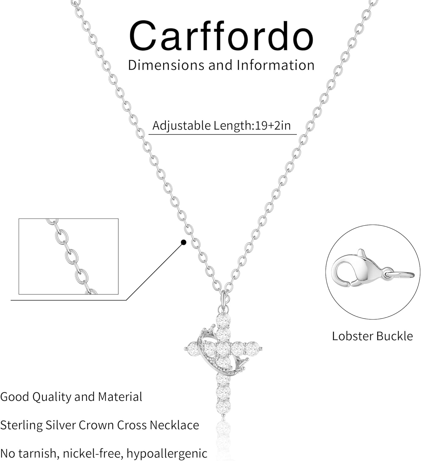 925 Sterling Silver Chain Necklace Link Chain Necklace for Women Simple Dainty 16K Gold Plated Necklace for Women Minimalist Waterproof Silver Necklace Trendy Jewelry Gifts - Image 6