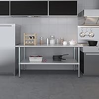 Vista 284 de Mesa de trabajo de acero inoxidable, mesa de metal