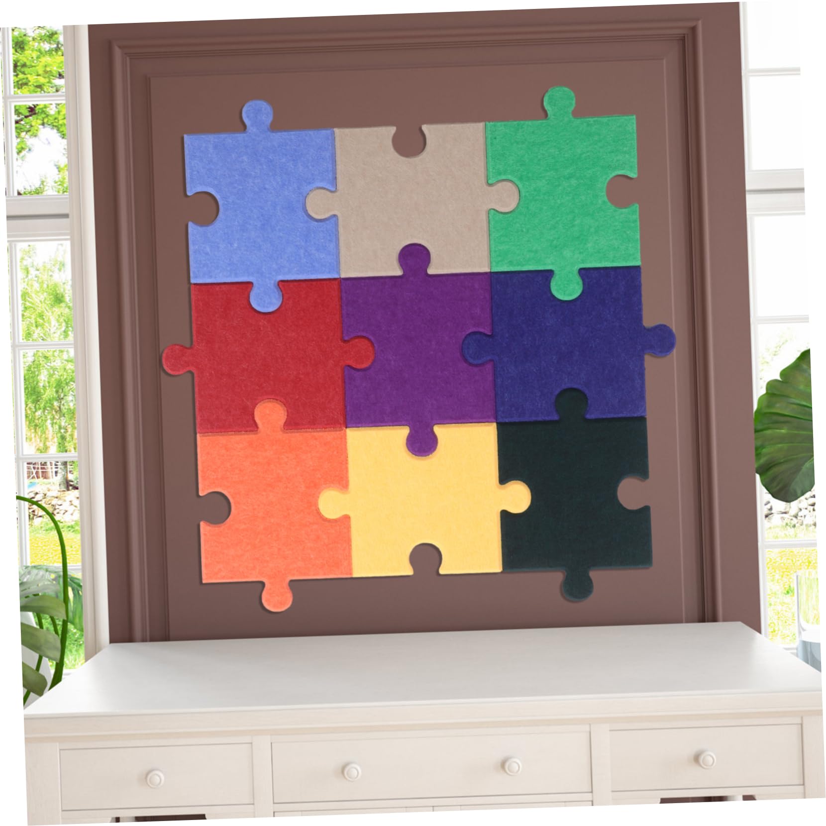 Hemobllo 10 Selbstklebende Filzplatten im Kreativen Puzzle Design aus Polyester für Vielseitige Wanddeko im Kinderzimmer und Büro Wandpolster Wandaufkleber Satz