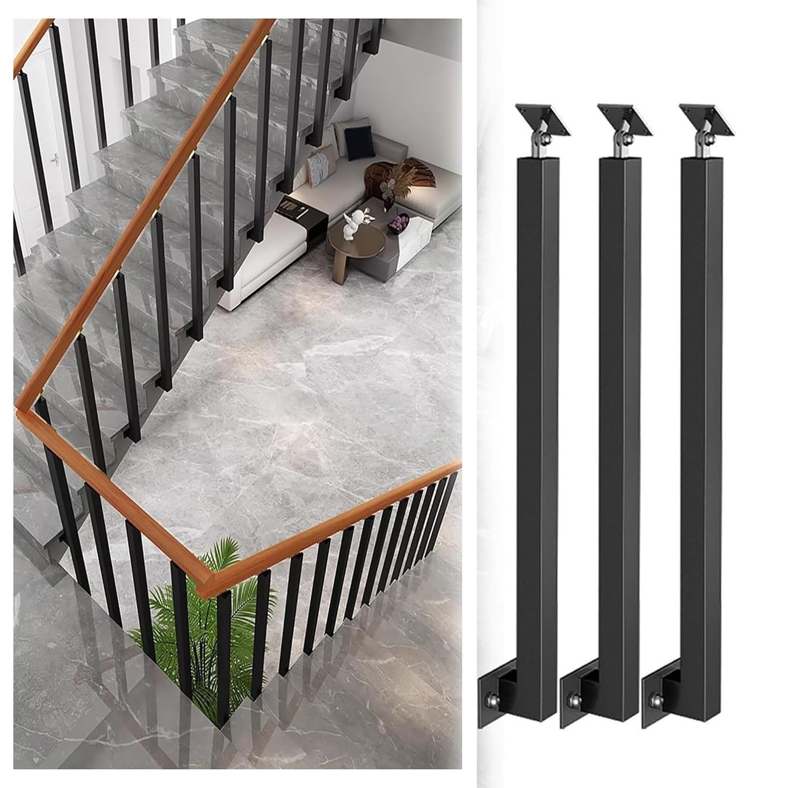 Balaustres de escalera BlackOutdoor de alta resistencia con 85 cm