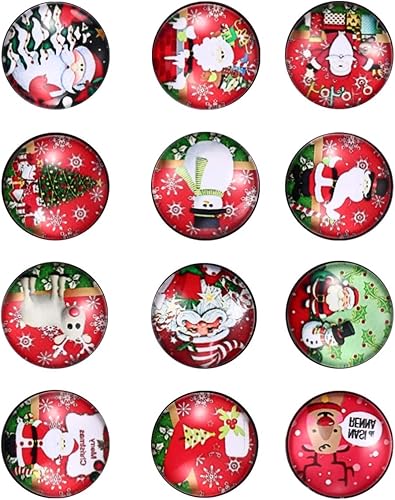 Miniatura 8 de EXCEART 12 dijes de Navidad con botones a presión de cristal, dijes intercambiables para joyería a presión, collar y pulsera