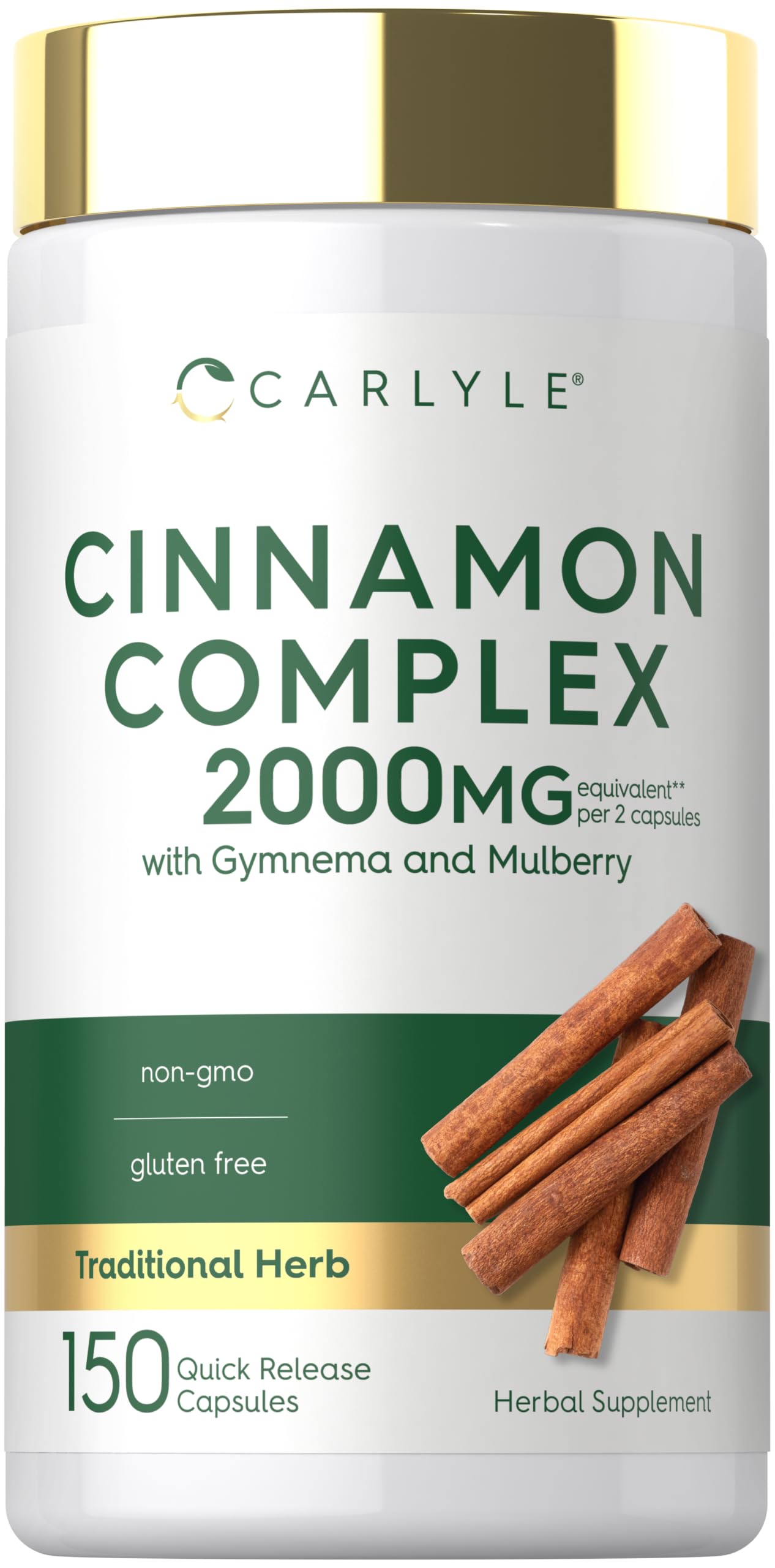 Carlyle Ceylon Cinnamon Complex with Gymnema and Mulberry | 150 Capsules