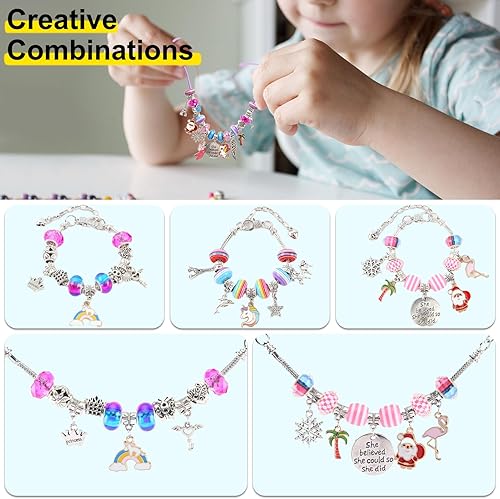 Miniatura 3 de Juguetes de joyería para niñas, juguetes para niñas de 6 a 8 años de edad, juego de joyas, collar de princesa, kit de pulseras encantadores anillos