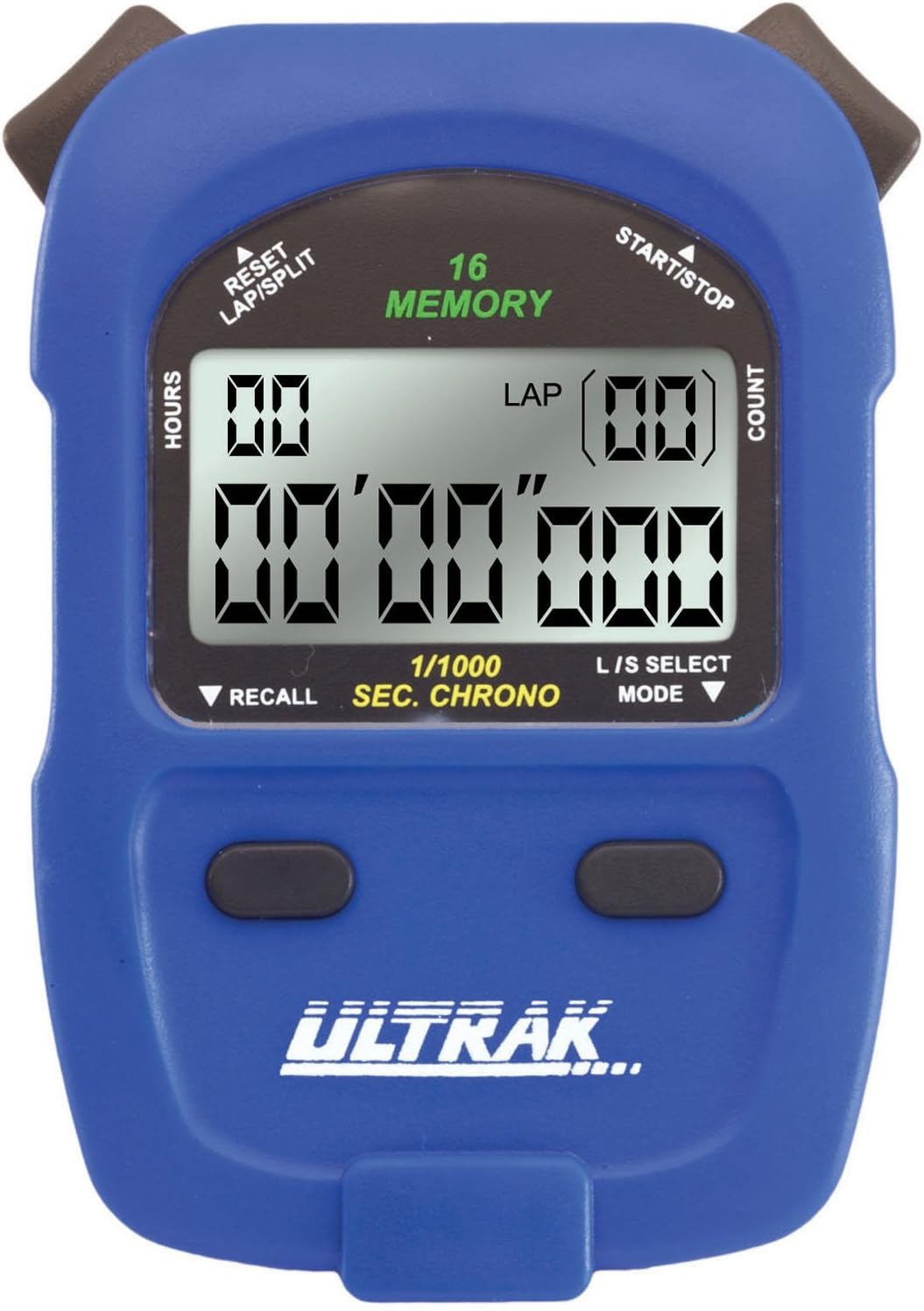 460-16 Lap Or Cumulative Split Memory Stopwatch - Blue
