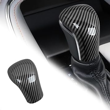ABS Carbon Fiber Car Interior Auto Gear Shift Knob Frame Cap Cover Trim Car Protect Accessories Case for Toyota Camry 2018-2025 for Corolla 2020-2024 Automatic Transmission