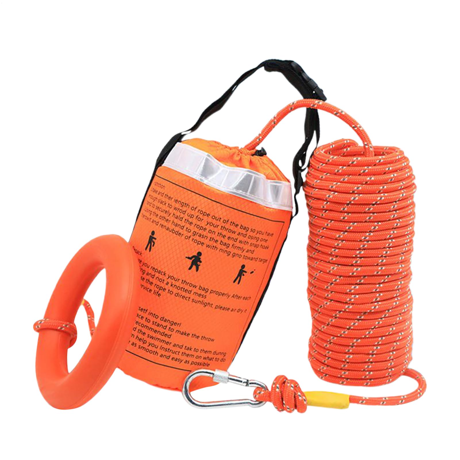 Bolsa de lanzamiento de rescate de agua: cuerda flotante que salva vidas con material reflectante | 21 m y 30m rescate de agua portátil que arroja bolsas de cuerda para kayak, bote, rescate de emergen