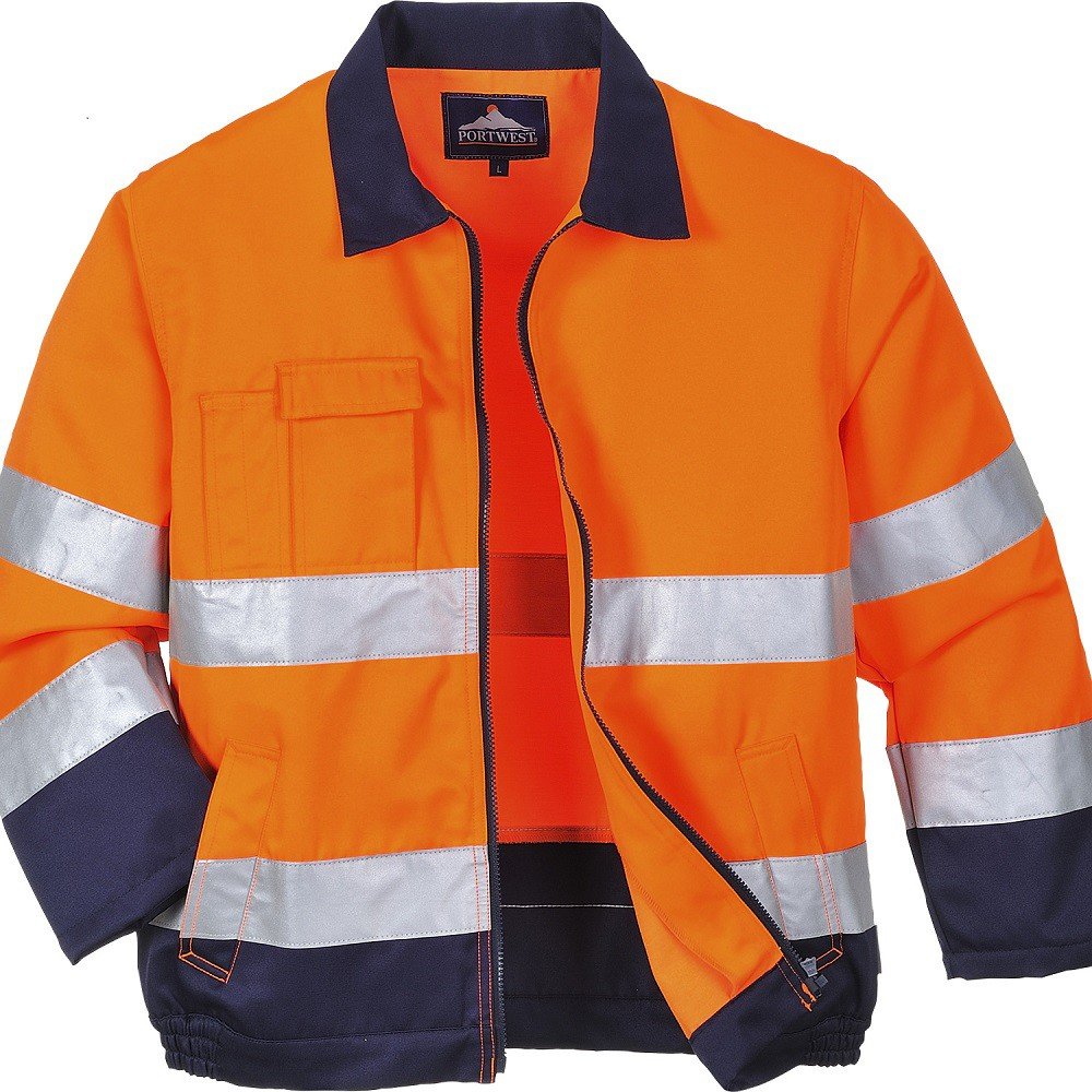 Portwest Madrid Hi-Vis Jacket, Size: XXXL, Colour: Orange/Navy, TX70ONRXXXL