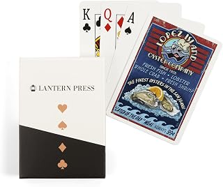 Lantern Press Oyster Bar Vintage Sign, Lopez Island, Washington (52 Playing Cards, Poker Size Card Deck with Jokers)