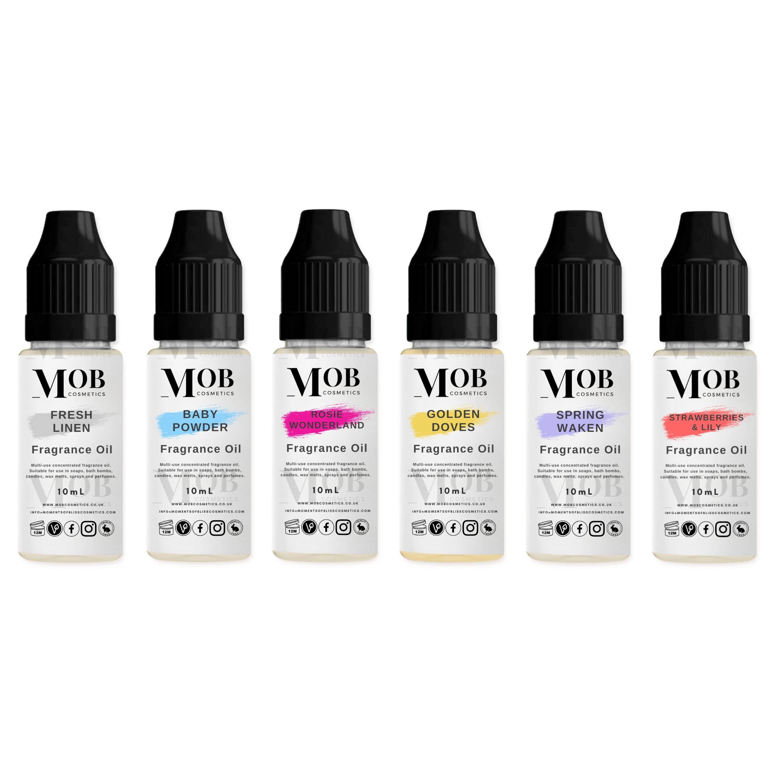 6 x 10mL Luxury and Designer Fragrance Oil Sets - Highly Concentrated Suitable for Soaps, Bath Bombs, Candles, diffusers, Wax Melts and Sprays (Linen Fresh)