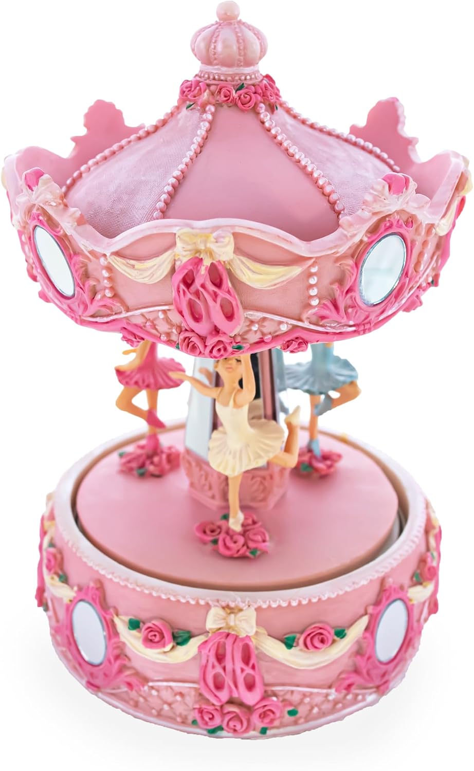 BestPysanky Pink Ballerina Carousel Rotating Musical Figurine