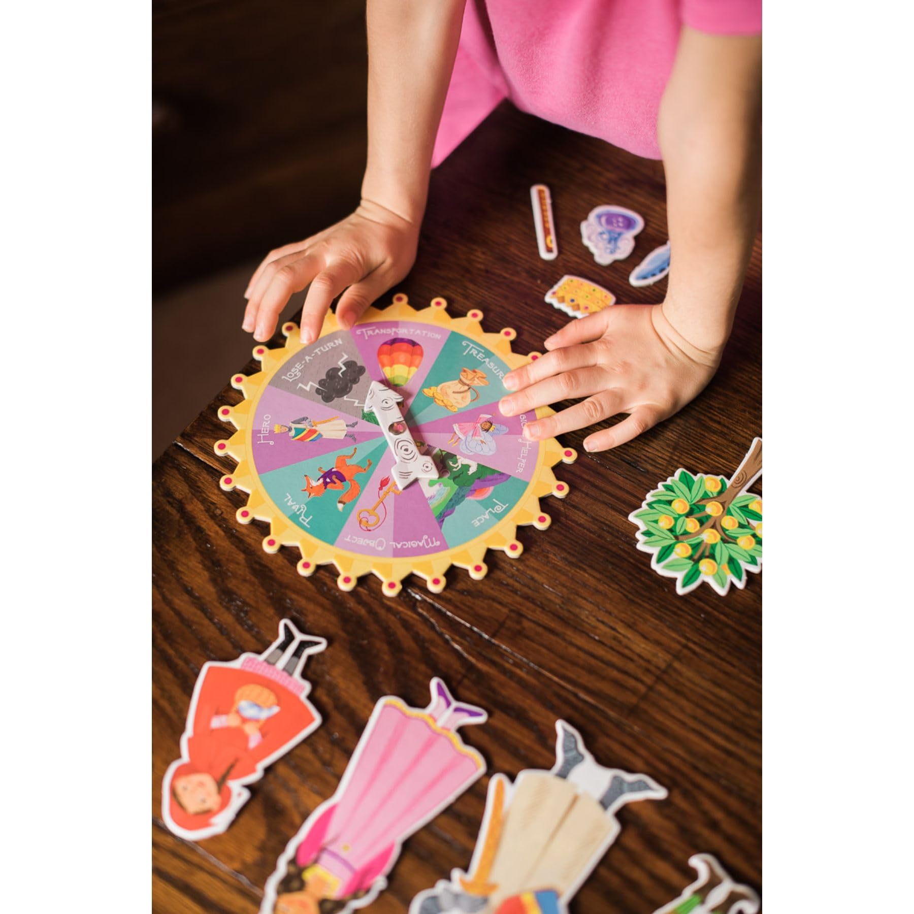 eeBoo: Fairytale Spinner, Collect The Elements & Tell a Story, Create Your Own Story as You Play, for 2 to 4 Players, for Ages 5 and up