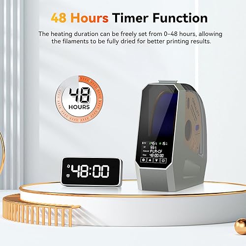 Miniatura 3 de Creality - Caja secadora de filamentos oficial Space PI, caja secadora de filamentos para impresora 3D mejorada con calefacción de 360, caja de