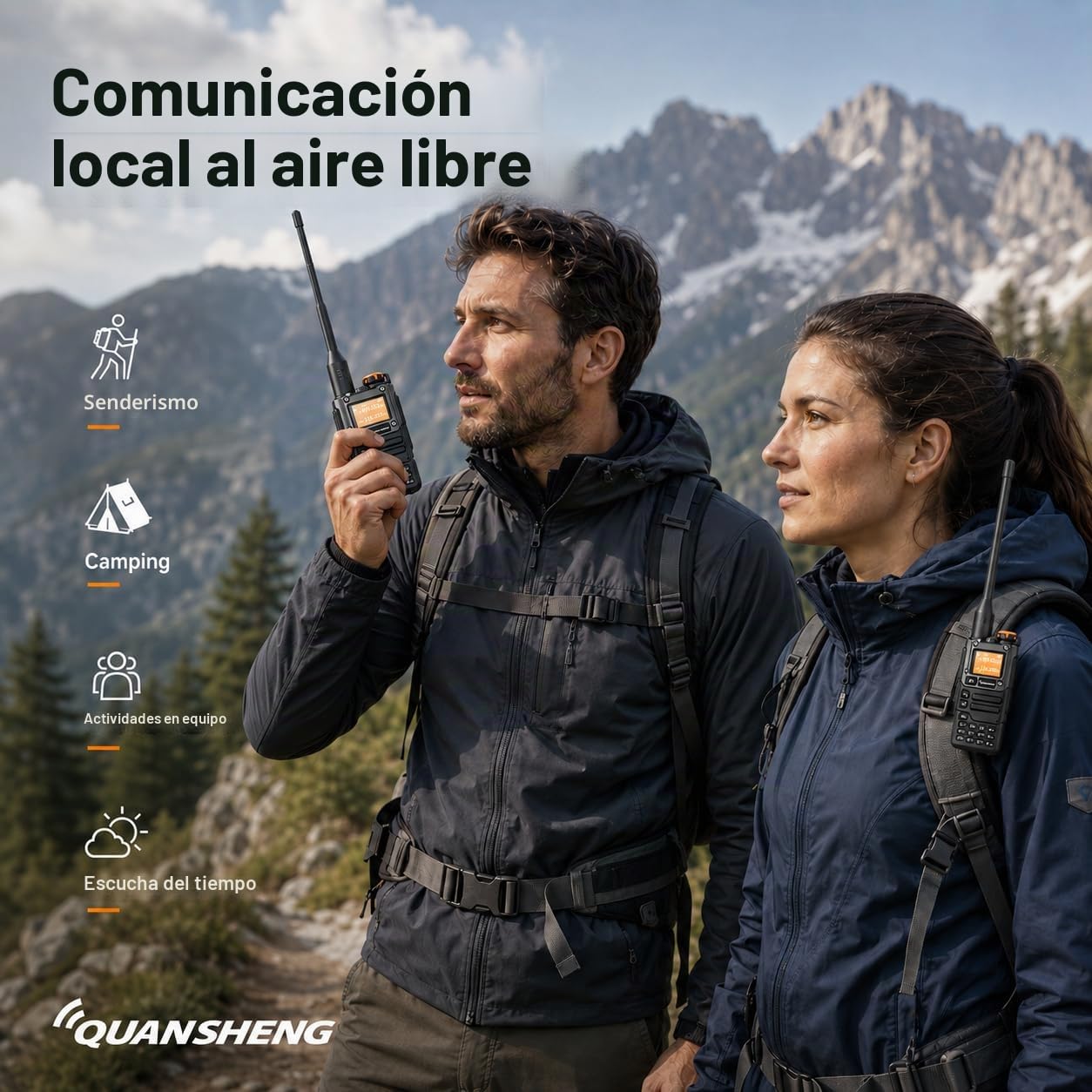 QUANSHENG K6 UVK5(8)AM/FM/DTMF walkie Talkie 200Three Frequency Receiving walkie Talkie NOAA Weather Forecast, with Flash Replication Frequency Tpye-C LCD Display for Hiking Camping Trip Two-way radio