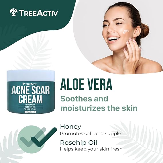 Acne Scar Cream for Face and Body, 2 fl oz, Gentle Skin Care Formula for All Skin Types, Scar Cream. 500+ Uses