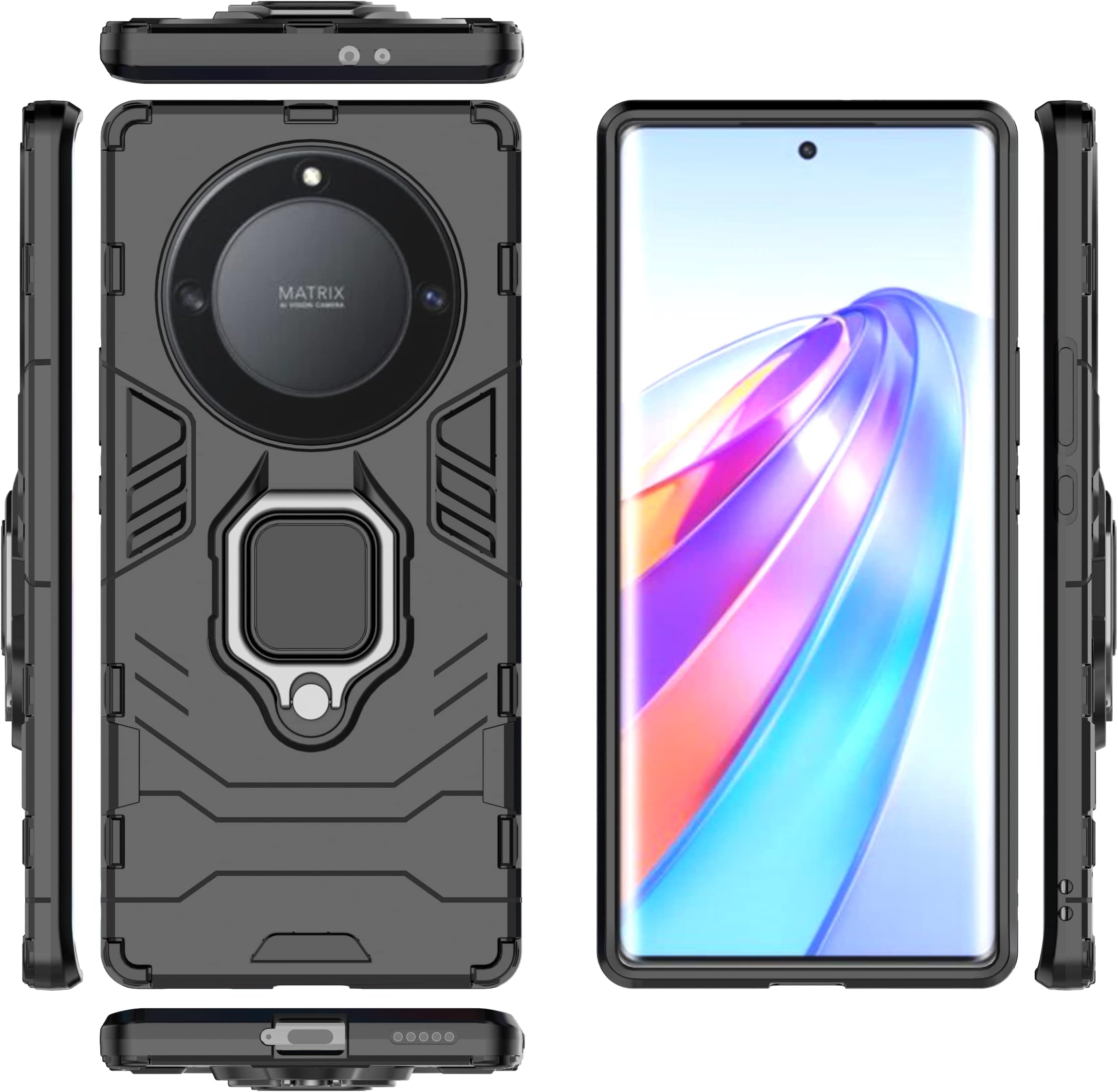 Kukoufey Case Cover for Honor X9a / Magic 5 Lite - Black