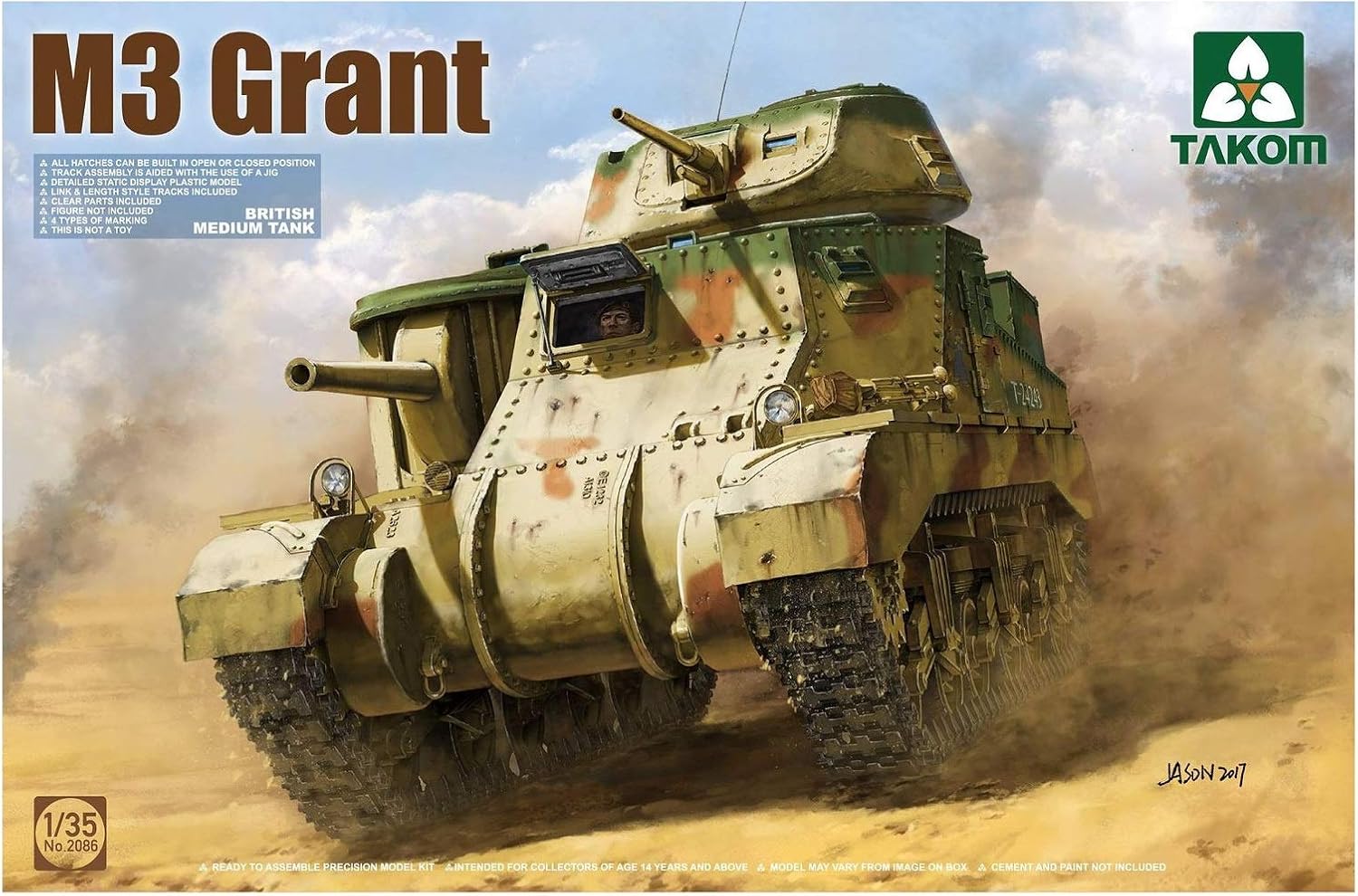 TAKOM TAK-2086 Model kit, British Medium Tank M3 Grant