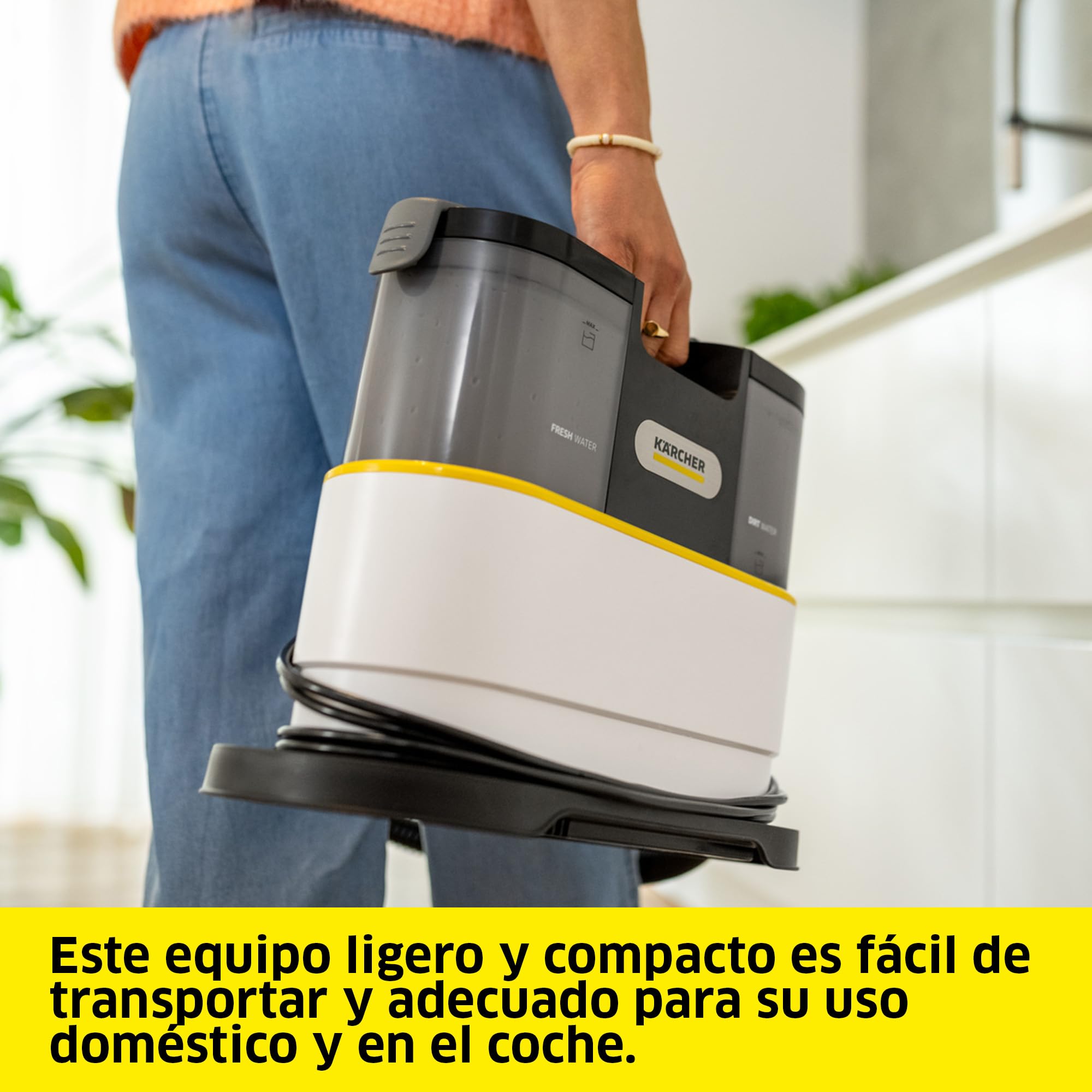 Kärcher lava-aspiradora SE 2 Spot Care, potencia: 450 W, depósito de agua limpia: 1,5 l, superficie: 2,89 m², peso: 4,2 kg, boquilla para tapicerías, boquilla para manchas, limpiador RM 519