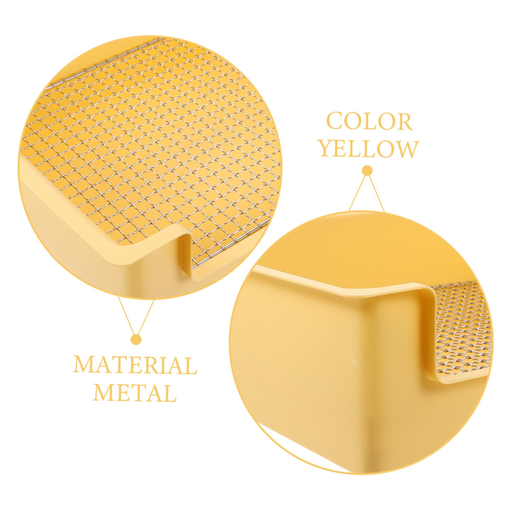 Lettiera per Conigli e Cavie in Plastico Giallo, Grande Spazio attività, Vasino Rettangolare Portatile per Piccoli Animali da Interno Come Bagno o Cucina