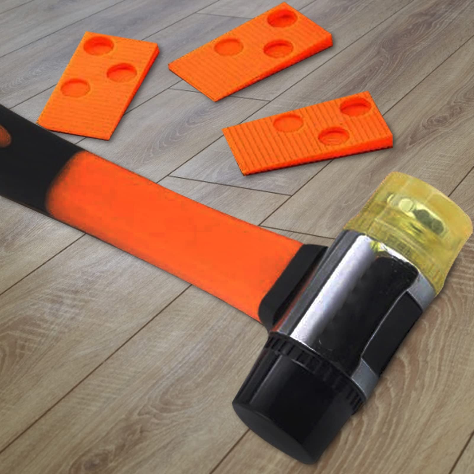 Strumenti per pavimenti in laminato, kit di attrezzi per pavimenti in laminato, kit di installazione per pavimenti in legno con martello rinforzato a doppia faccia, barra di trazione