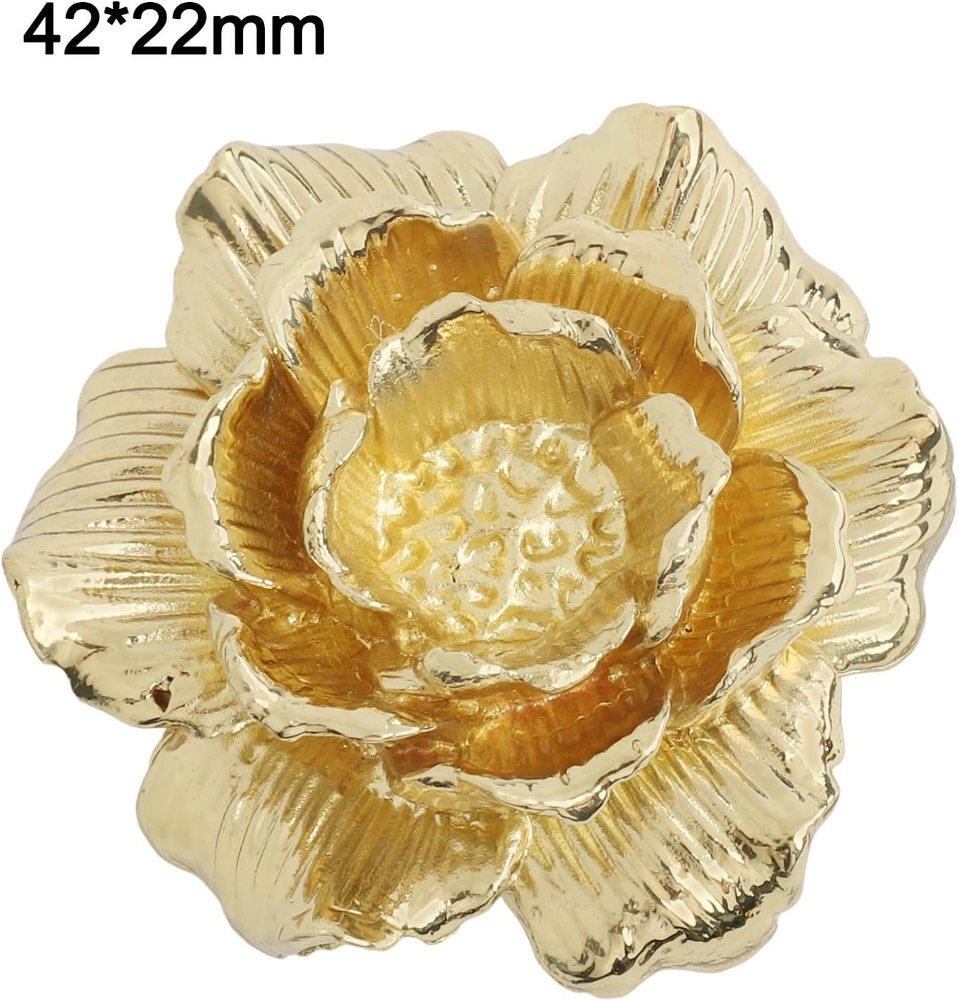 FABULETTA Brass Floral Cabinet Pulls with Vintage Gold Finish, Decorative Drawer Knobs for Kitchen Cabinets, Bathroom Vanities, Wardrobes and Furniture