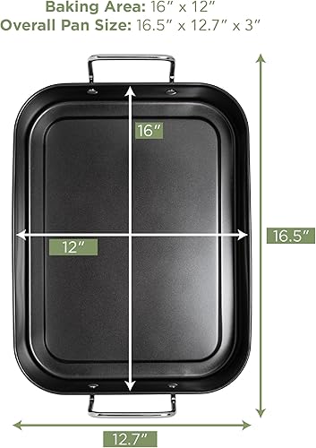 Miniatura 6 de Ecolution Asador antiadherente con estante, acero al carbono con antiadherente premium, apto para horno hasta 450 F, fabricado sin PFOA, apto para