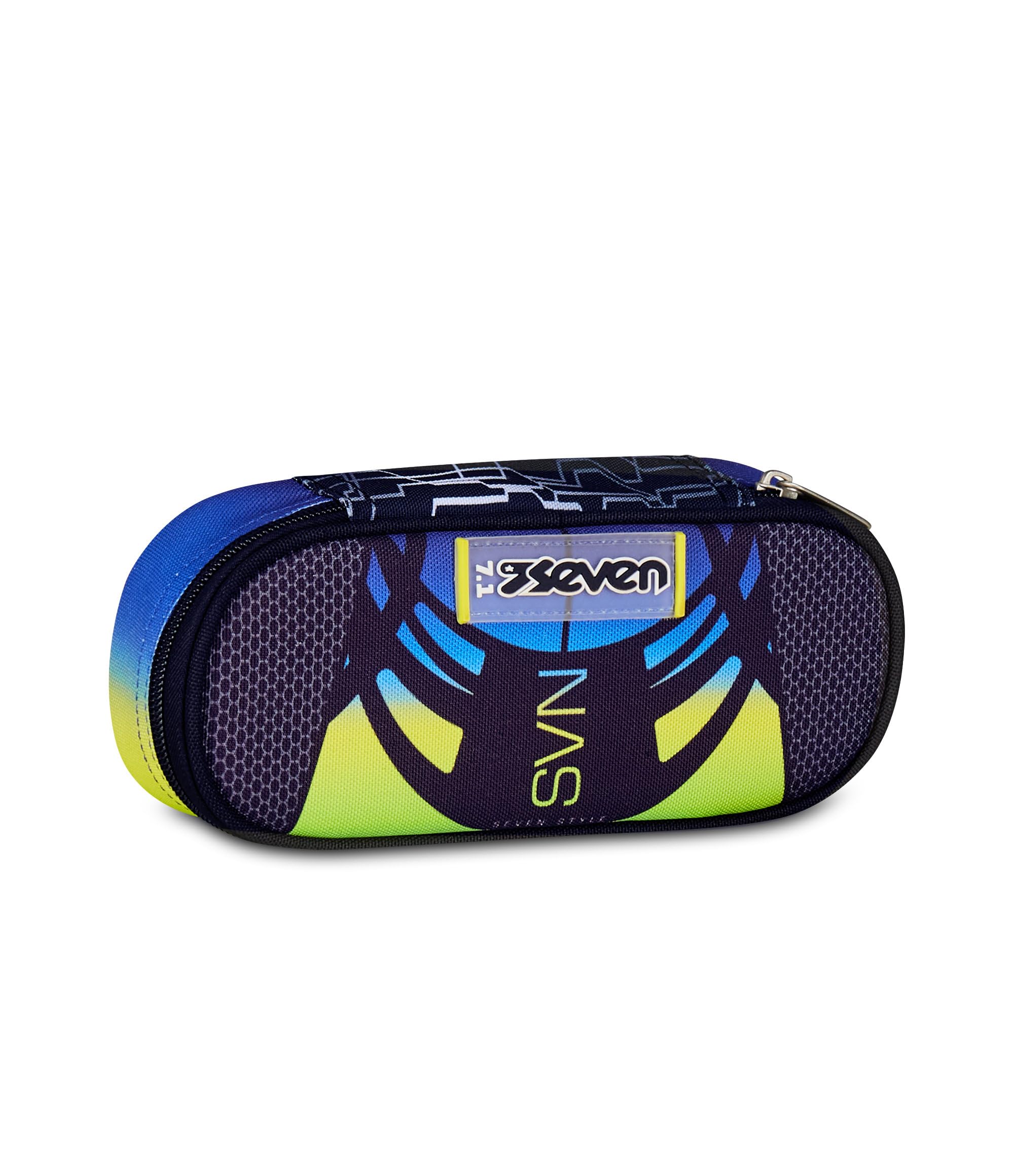 Seven Portapenne Scuola Round Plus Big, Blu Giallo, Con