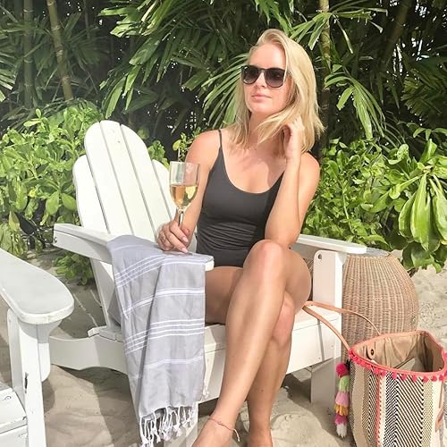 Miniatura 2 de Bersuse toalla turca de Anatolia de algodón 100%, toalla fouta peshtemal para playa y baño, peshtemal clásico a rayas, 37 x 70 pulgadas, padre