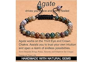 Indian Agate Mala Beads - Stone of Serenity and Peace