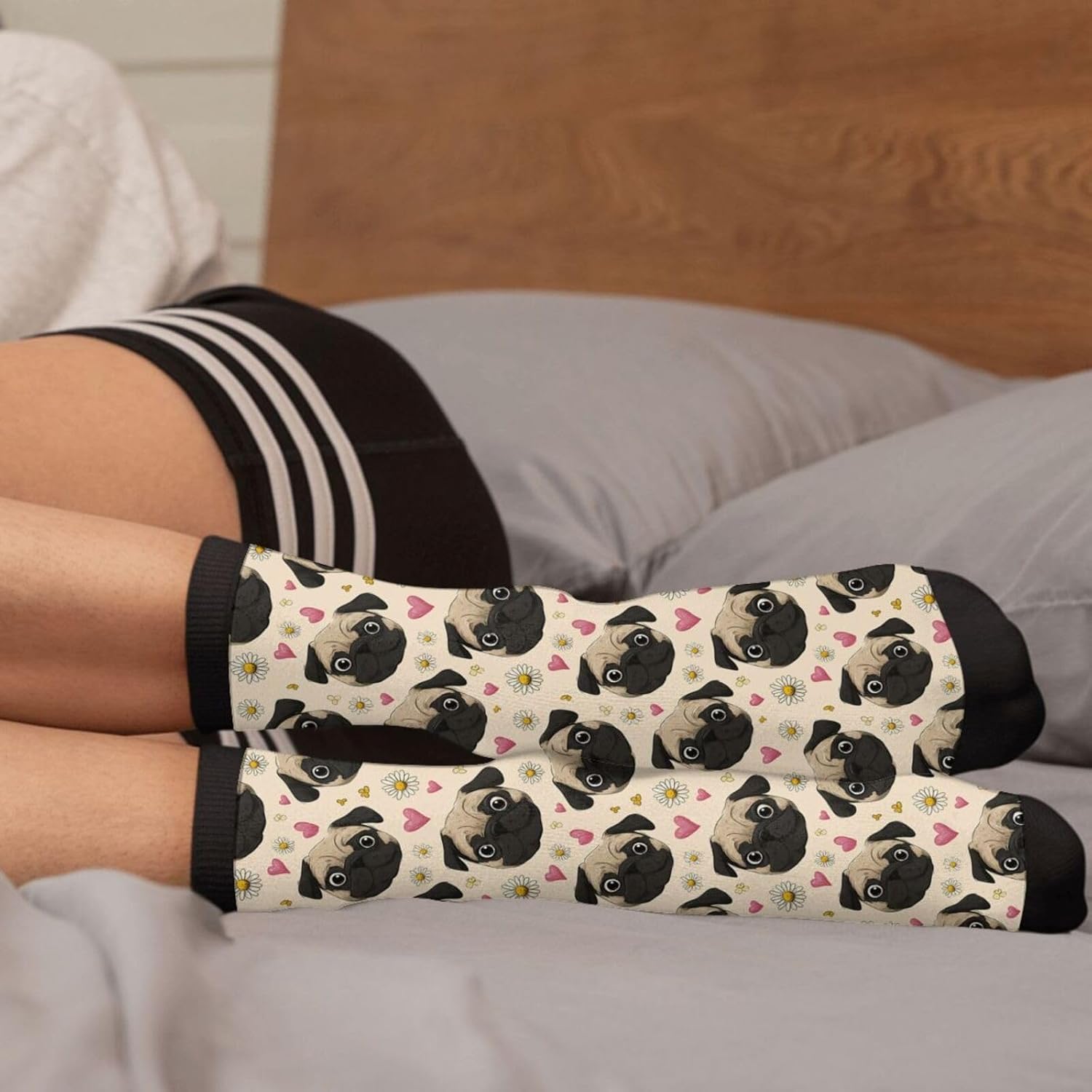 Funny Rock Panda Novelty Socks Casual Athletic Crazy Crew Socks For Women Men Gifts - Image 4