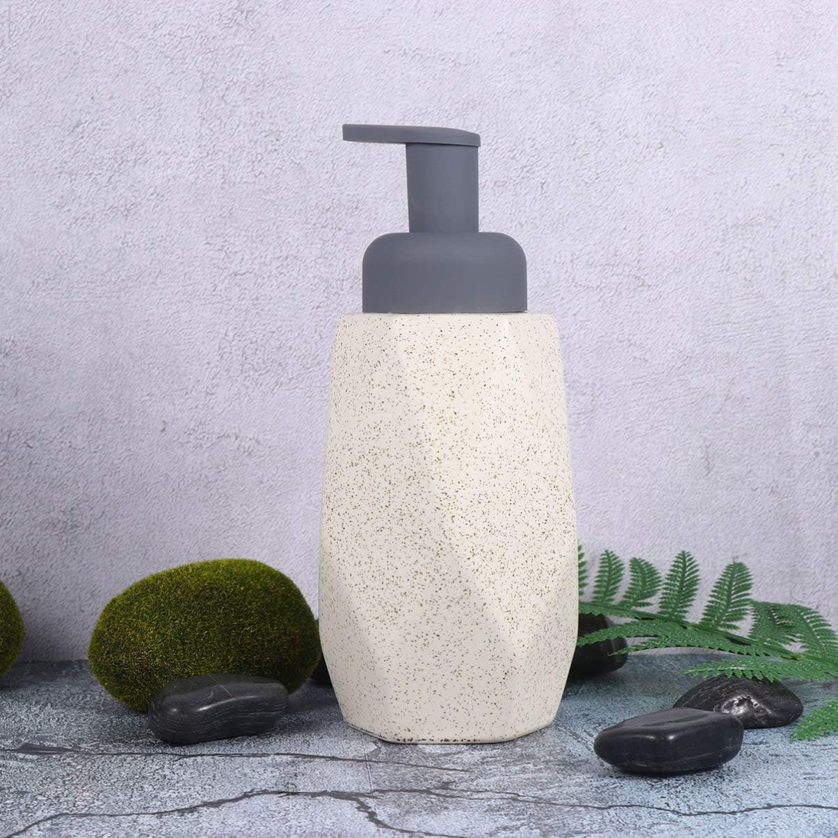 Cabilock 1pc Ceramic Foaming Lotion Dispenser Press Button Liquid Soap Dispenser for Stylish Bathroom Decor Functionality
