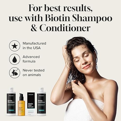 Miniatura 7 de Suero para el crecimiento del cabello Biotin, fórmula tópica avanzada para ayudar a crecer un cabello saludable y fuerte, adecuado para hombres y