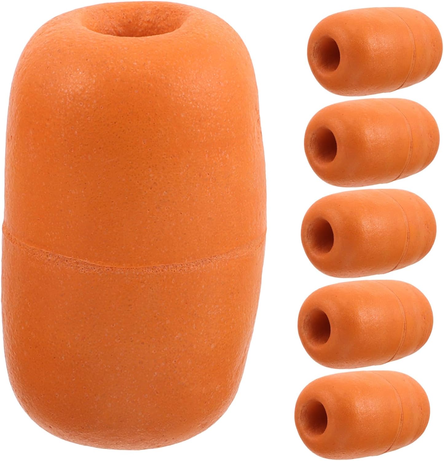 Operitacx Fishing Rope Floats Marker Buoys Oval Orange PVC 6pcs Pack for Marine Dock, Crab Trap, Pool Marker and Netting Accessories