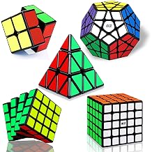 ROXENDA Speed Cube Set, 2x2 4x4 5x5 Pyramid Megaminx Cube Bundle