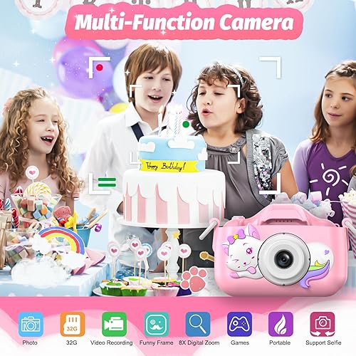 Miniatura 2 de Goopow - Juguetes de cámara selfie para niños y niñas de 3 a 9 años, cámara de video digital con funda protectora, regalos de festival, cumpleaños,